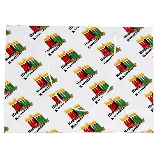 Happy Kwanzaa Große Geschenktüte (Rückseite)