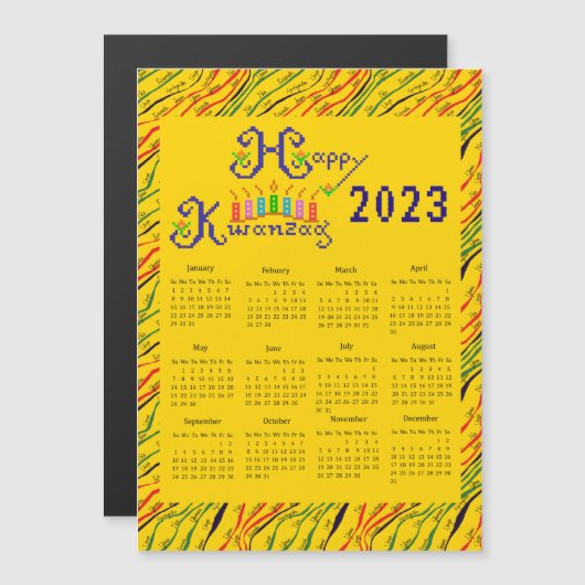 Happy Kwanzaa Handkalender Magnetkarte (Vorne/Hinten)