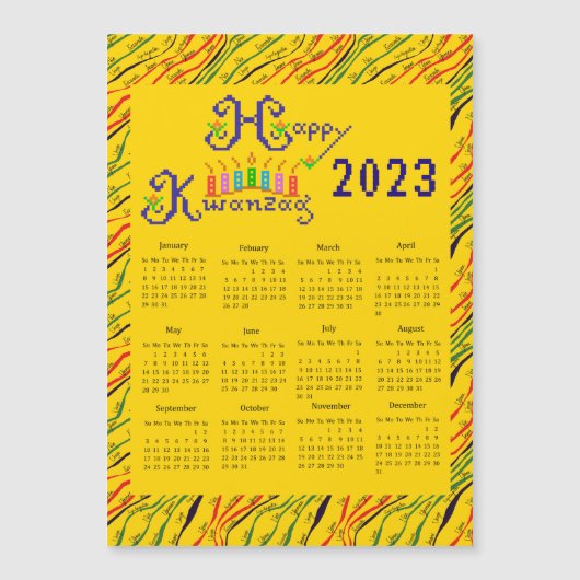 Happy Kwanzaa Handkalender Magnetkarte (Vorderseite)
