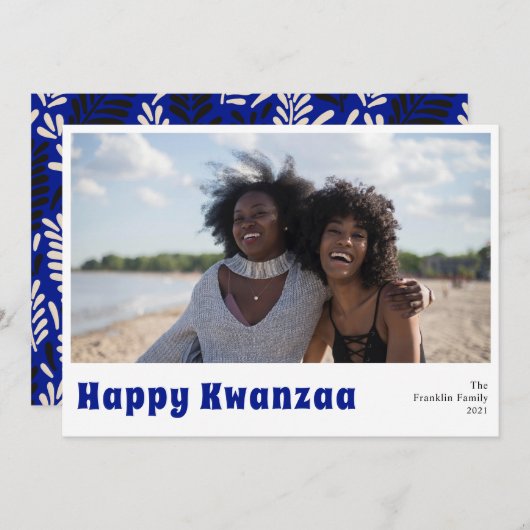 Happy Kwanzaa Holiday Foto Card Feiertagskarte (Vorne/Hinten)