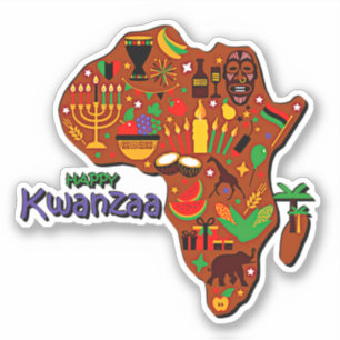 Happy Kwanzaa Karte von Afrika Kiss Cut Aufkleber