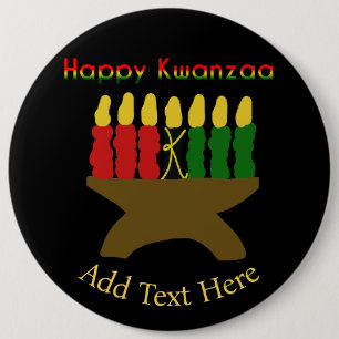 Happy Kwanzaa Kinara Button