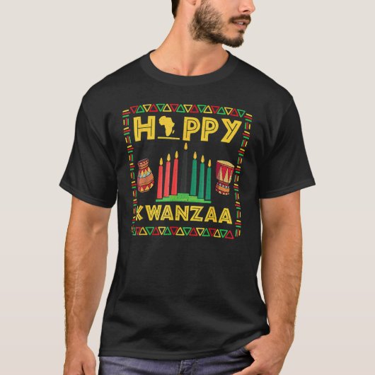 Happy Kwanzaa Kinara Candles Principles African Am T-Shirt (Vorderseite)