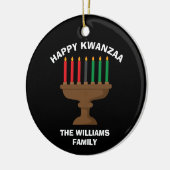 Happy Kwanzaa Kinara Custom Red Black Green Gesche Keramik Ornament (Links)