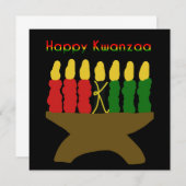 Happy Kwanzaa Kinara Einladung (Vorne/Hinten)
