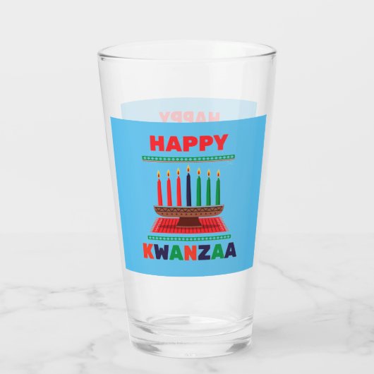 Happy Kwanzaa Kinara Glas (Rückseite)