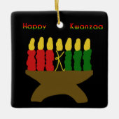 Happy Kwanzaa Kinara Keramikornament (Vorderseite)