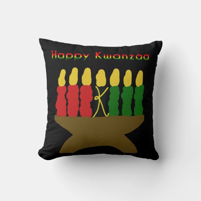 Happy Kwanzaa Kinara Kissen (Vorderseite)