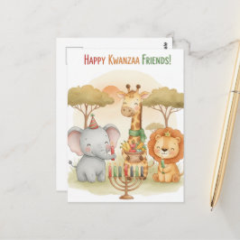 Happy Kwanzaa Kinara Postcard Postkarte