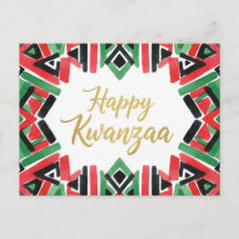 Happy Kwanzaa Kinara Postcard