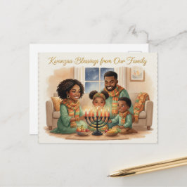 Happy Kwanzaa Kinara Postcard Postkarte