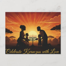 Happy Kwanzaa Kinara Postcard Postkarte