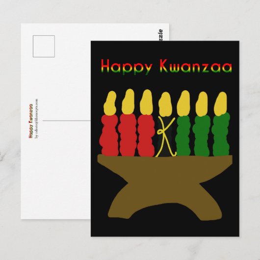 Happy Kwanzaa Kinara Postkarte (Vorne/Hinten)