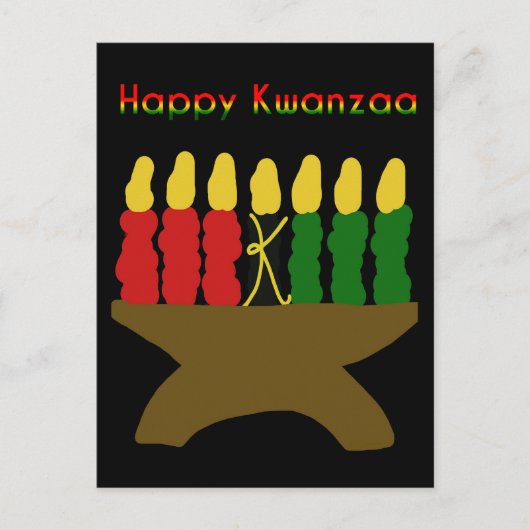 Happy Kwanzaa Kinara Postkarte (Vorderseite)