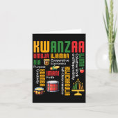 Happy Kwanzaa Kinara Seven Candles Drum African He Karte (Vorderseite)