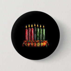 Happy Kwanzaa Kinara Seven Candles Principles of K Button