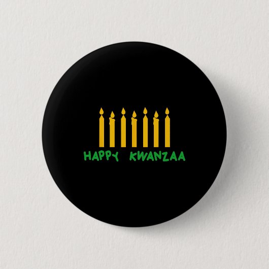 Happy Kwanzaa Kinara Seven Candles Principles of K Button (Vorderseite)