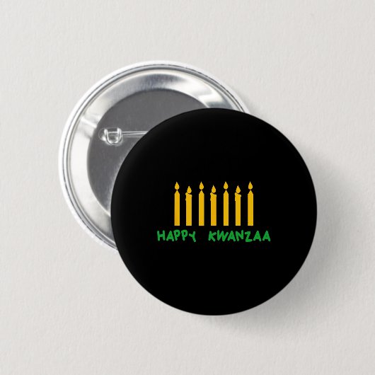 Happy Kwanzaa Kinara Seven Candles Principles of K Button (Vorne & Hinten)