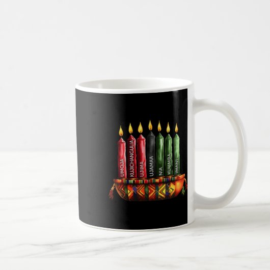 Happy Kwanzaa Kinara Seven Candles Principles of K Kaffeetasse (Rechts)