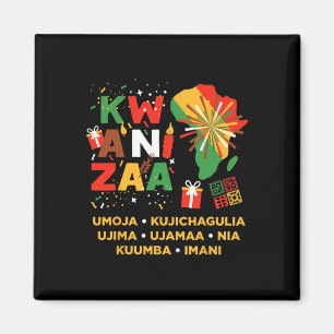 Happy Kwanzaa Kinara Seven Candles Principles of K Magnet
