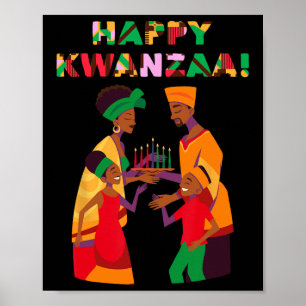 Happy Kwanzaa Kinara-seven Candles Principles of K Poster