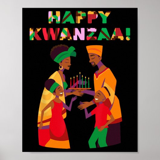 Happy Kwanzaa Kinara-seven Candles Principles of K Poster (Vorne)