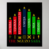 Happy Kwanzaa Kinara Seven Candles Principles of K Poster (Vorne)