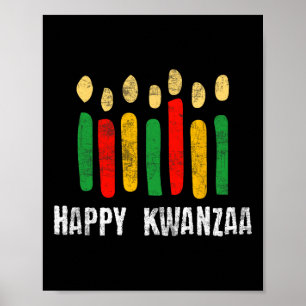 Happy Kwanzaa Kinara Seven Candles Principles of K Poster