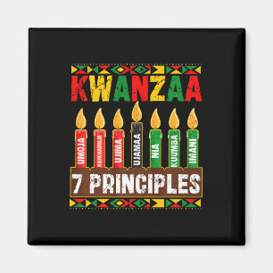 Happy Kwanzaa Kinara Seven Principles Candles Pan Magnet