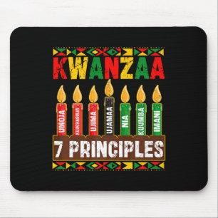 Happy Kwanzaa Kinara Seven Principles Candles Pan Mousepad