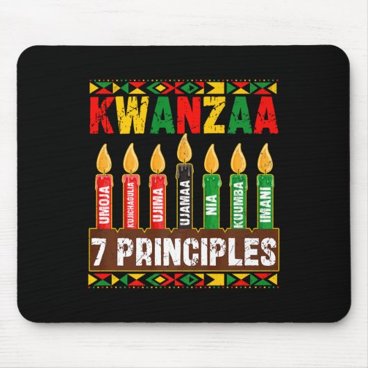 Happy Kwanzaa Kinara Seven Principles Candles Pan Mousepad (Vorne)