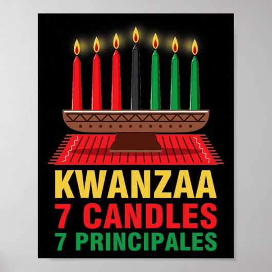Happy Kwanzaa Kinara Seven Principles Candles Pan Poster (Vorne)