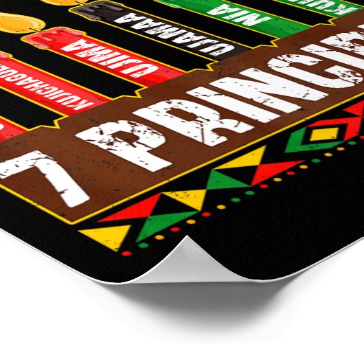 Happy Kwanzaa Kinara Seven Principles Candles Pan Poster (Ecke)