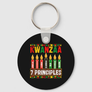Happy Kwanzaa Kinara Seven Principles Candles Pan Schlüsselanhänger