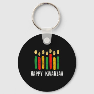 Happy Kwanzaa Kinara Seven Principles Candles Pan Schlüsselanhänger