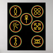 Happy Kwanzaa Kinara-Sieben-Abzeichen Grundsätze d Poster (Vorne)