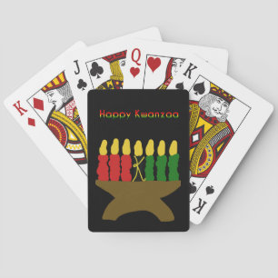Happy Kwanzaa Kinara Spielkarten