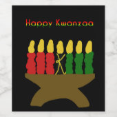 Happy Kwanzaa Kinara Weinetikett (Einzelnes Label)