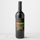 Happy Kwanzaa Kinara Weinetikett (Vorderseite)
