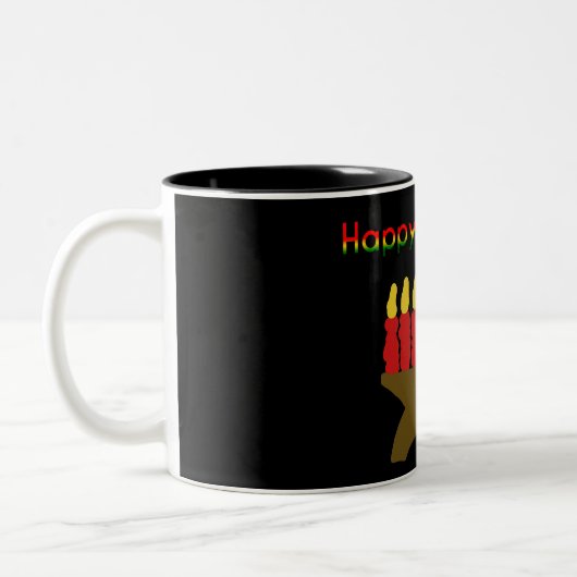 Happy Kwanzaa Kinara Zweifarbige Tasse (Links)