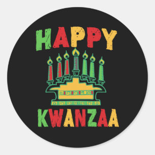 Happy Kwanzaa Kwanzaa Candles Kinara Pan African H Runder Aufkleber