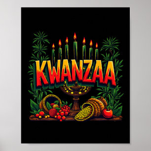 Happy Kwanzaa Mens Weihnachten Afro-Amerikanisches Poster