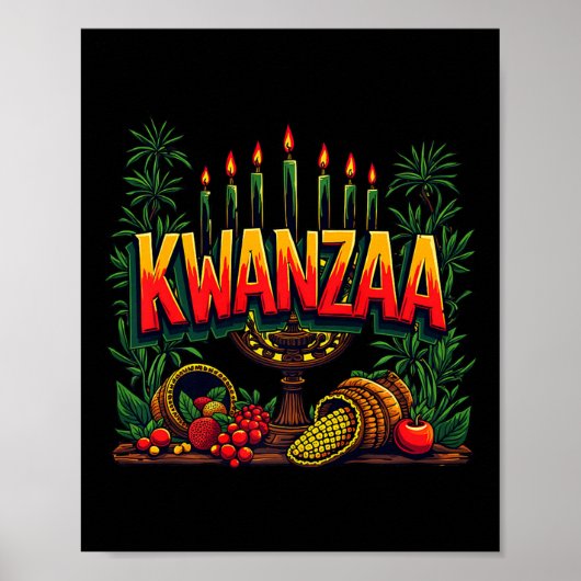 Happy Kwanzaa Mens Weihnachten Afro-Amerikanisches Poster (Vorne)