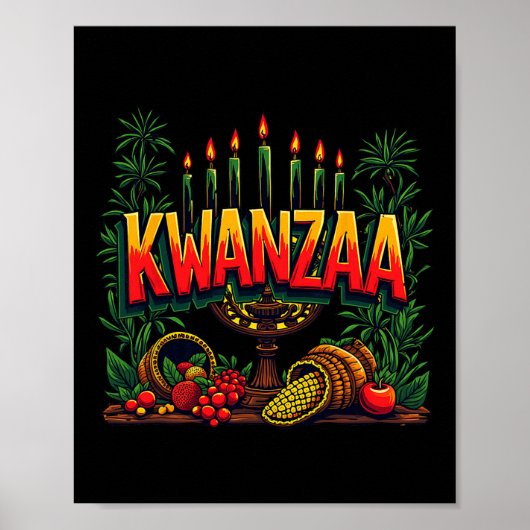 Happy Kwanzaa Mens Weihnachten Afro-Amerikanisches Poster (Vorne)
