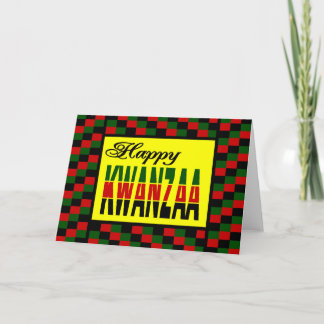 Happy Kwanzaa mit roter, schwarzer und grüner Gren Feiertagskarte