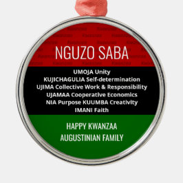 Happy Kwanzaa NGUZO SABA Ornament Aus Metall