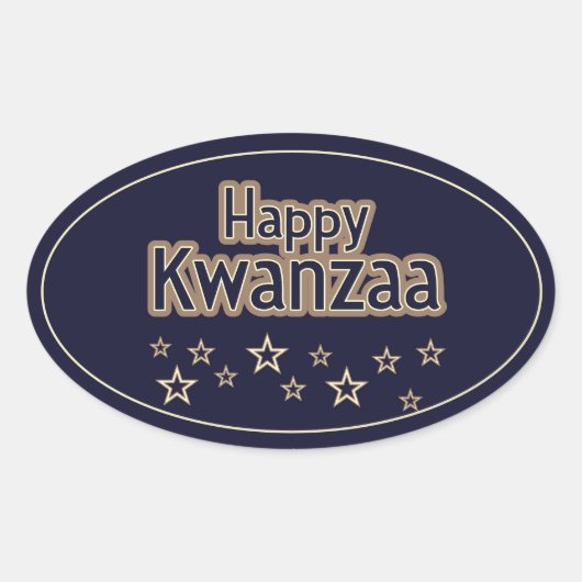 Happy Kwanzaa Ovaler Aufkleber (Vorderseite)