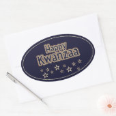 Happy Kwanzaa Ovaler Aufkleber (Umschlag)