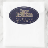 Happy Kwanzaa Ovaler Aufkleber (Tasche)