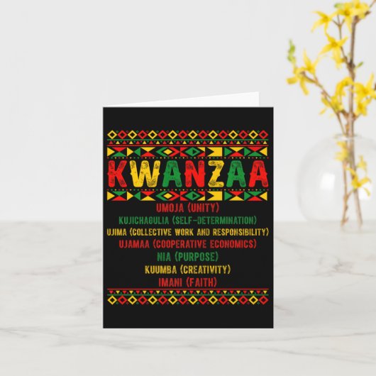 Happy Kwanzaa Pajama Kinara Principles Candles Pan Karte (Gelbe Blume)